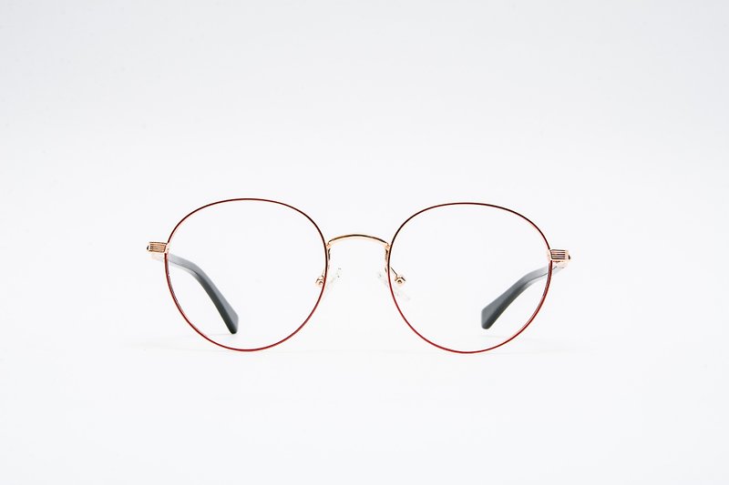 大圆框眼镜│不锈钢-【玫瑰金】-德国OBE脚链 - 眼镜/眼镜框 - 不锈钢 红色