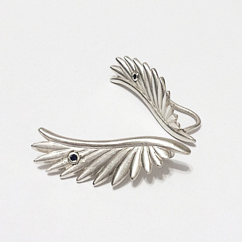 展翅之翼纯银耳环 - 耳环/耳夹 - 纯银 银色