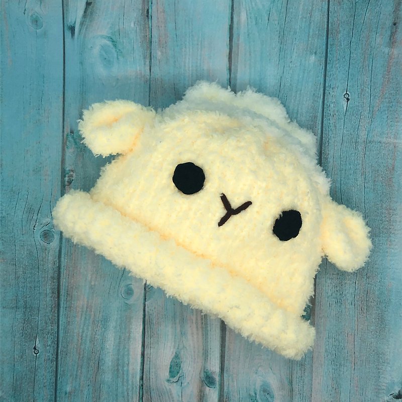 小羊-毛线编织宝宝毛线帽 弥月礼 周岁礼 (大人小孩尺寸皆有) - 婴儿帽/发带 - 聚酯纤维 白色
