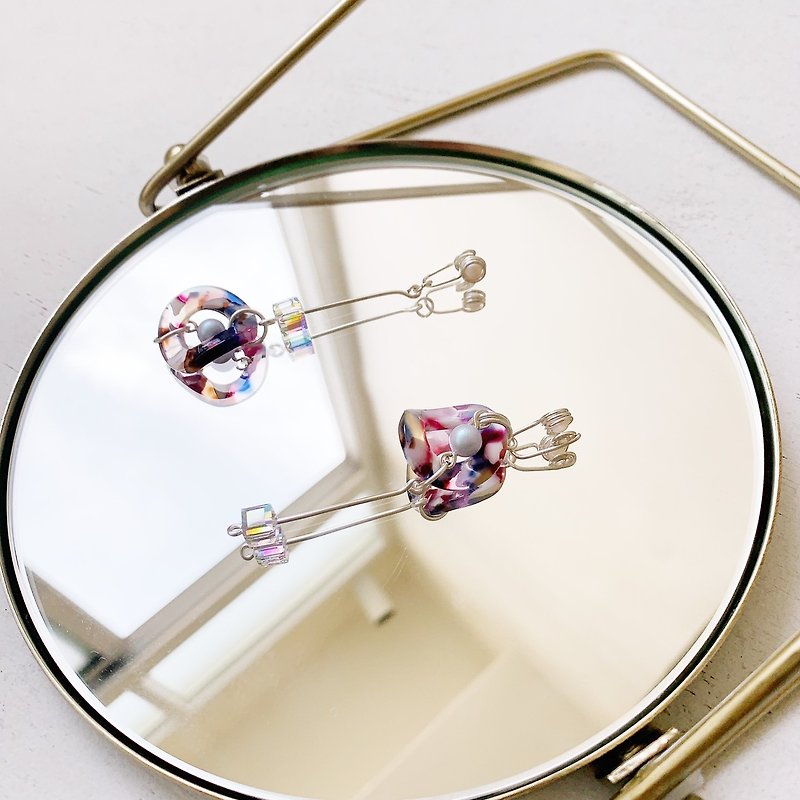 【花魁~舞娘】造型耳环Swarovski水晶/艺术铜线(无痛耳夹/耳勾)