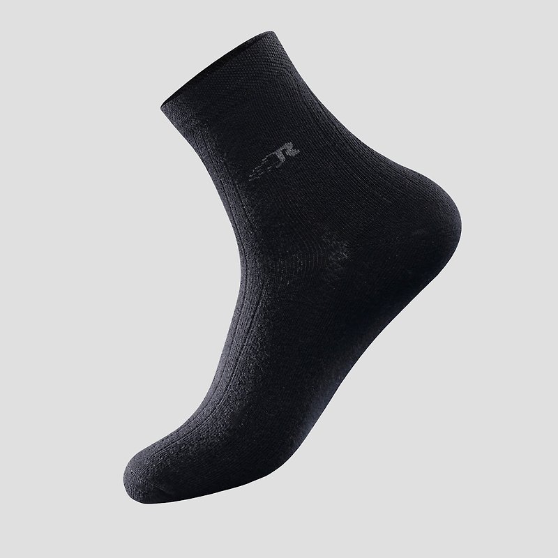 棉．麻 袜子 黑色 - 净菌商务袜-黑色