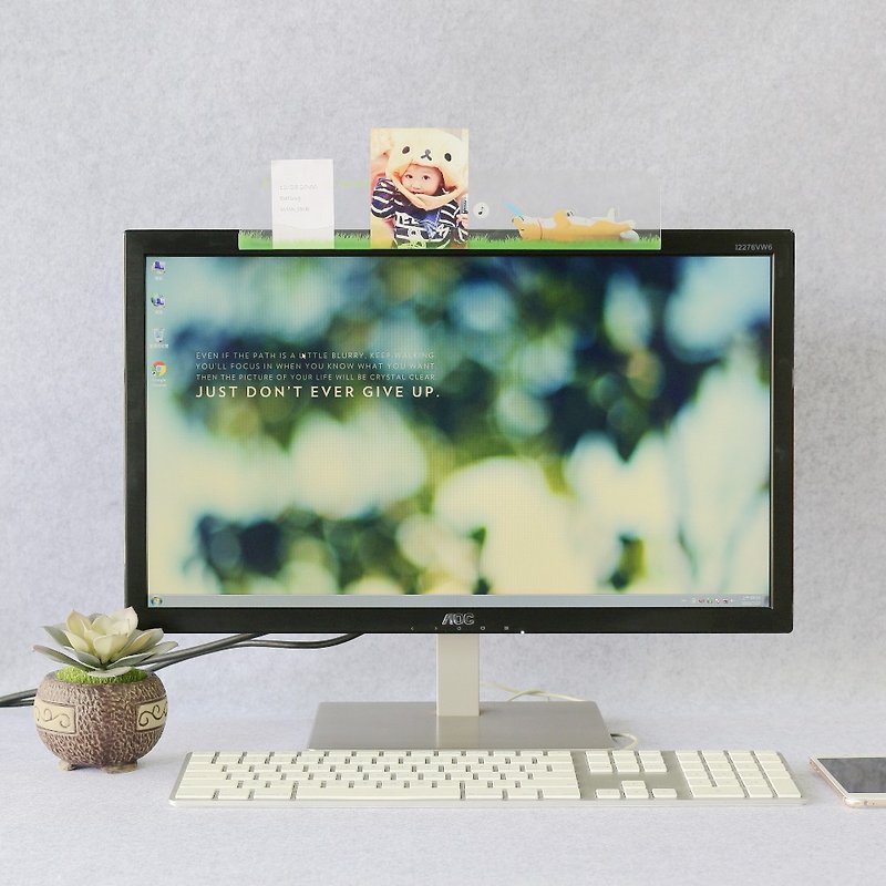 【欧士OSHI】电脑屏幕留言备忘板-飞盘狗 办公桌收纳 开学 生日 - 其他 - 塑料 绿色