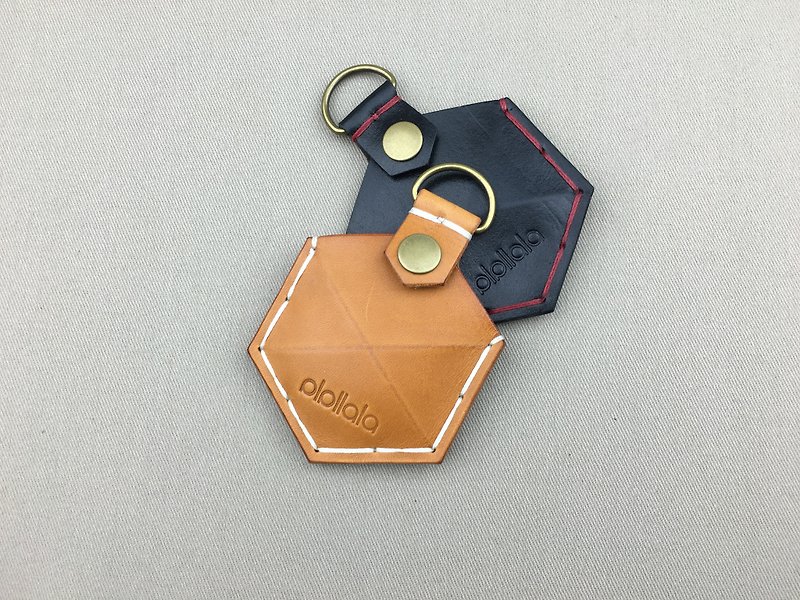 pipilala 手作 植鞣革 角型 Gogoro 钥匙皮套 - 钥匙链/钥匙包 - 真皮 咖啡色