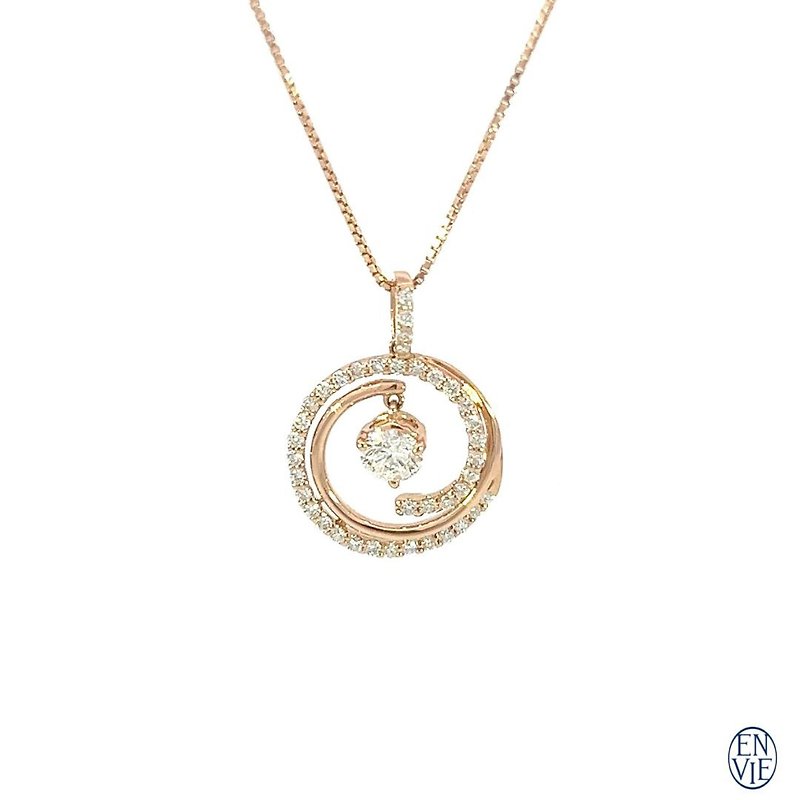18K 玫瑰金钻石项链 Diamond Necklace - 项链 - 贵金属 