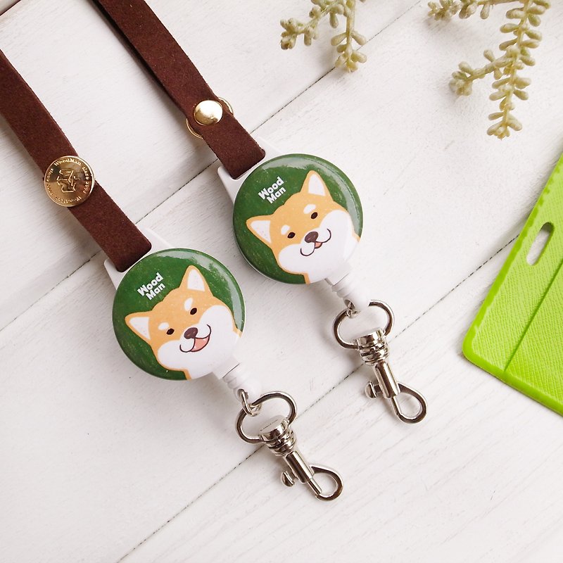 【毕业礼物】柴犬好可爱,伸缩票卡夹 - 证件套/卡套 - 塑料 绿色