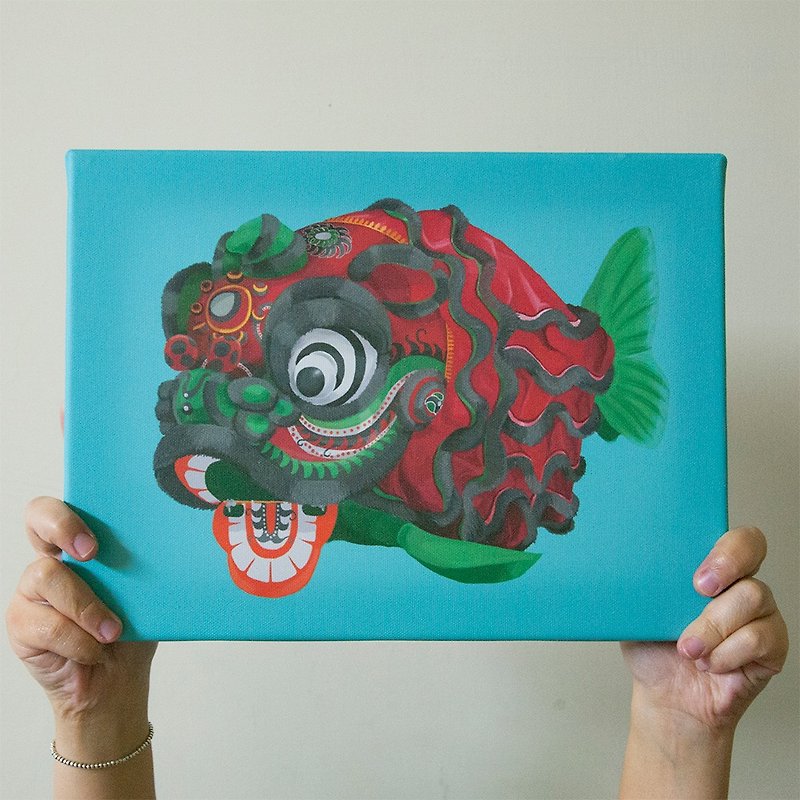 其他材质 海报/装饰画/版画 绿色 - 广东狮金鱼lion dance fish/数位微喷/限量/艺术版画