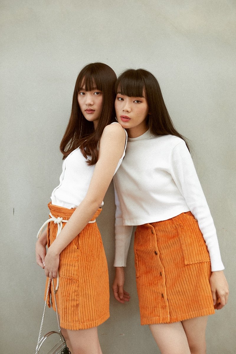 Highestjump pumpkin skirt - 裙子 - 棉．麻 橘色