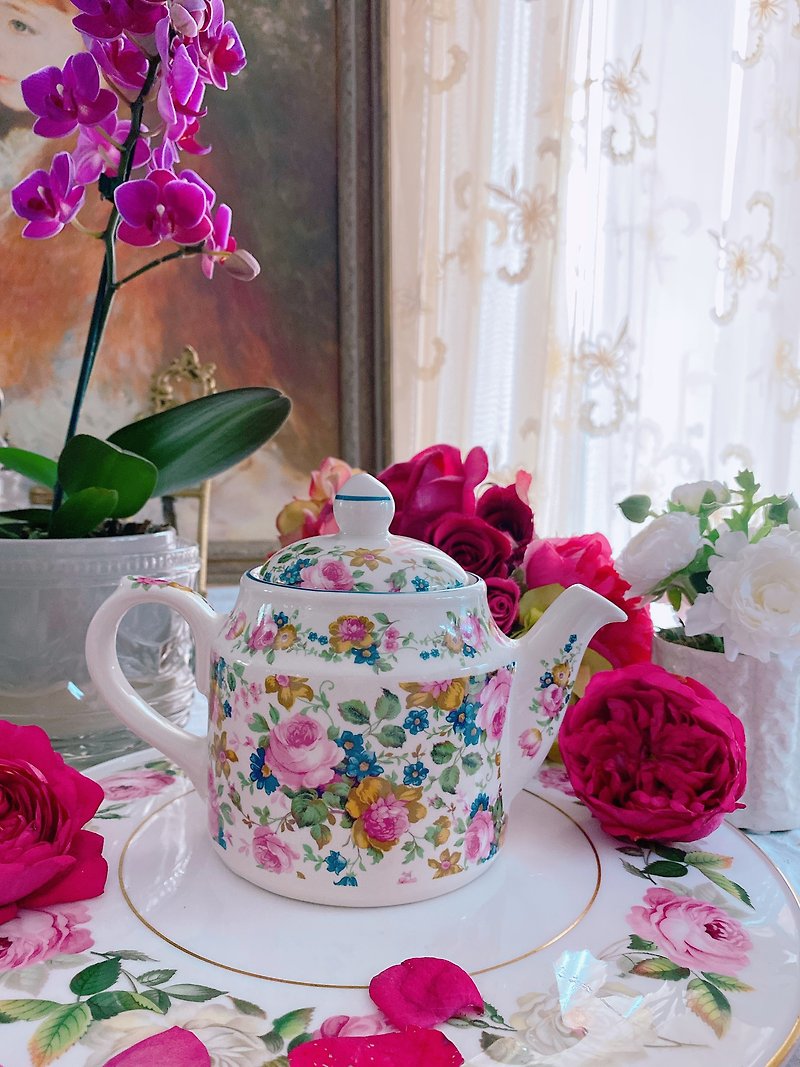 英国制骨瓷 Sadler 玫瑰园花茶壶 咖啡壶 单人壶 双人壶 库存品 - 茶具/茶杯 - 瓷 多色