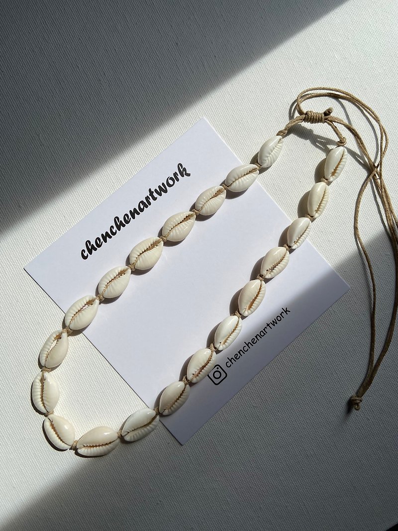 欧美 波希米亚 BOHO 海岛风 贝壳 编织项链 贝壳项链 - 项链 - 贝壳 白色