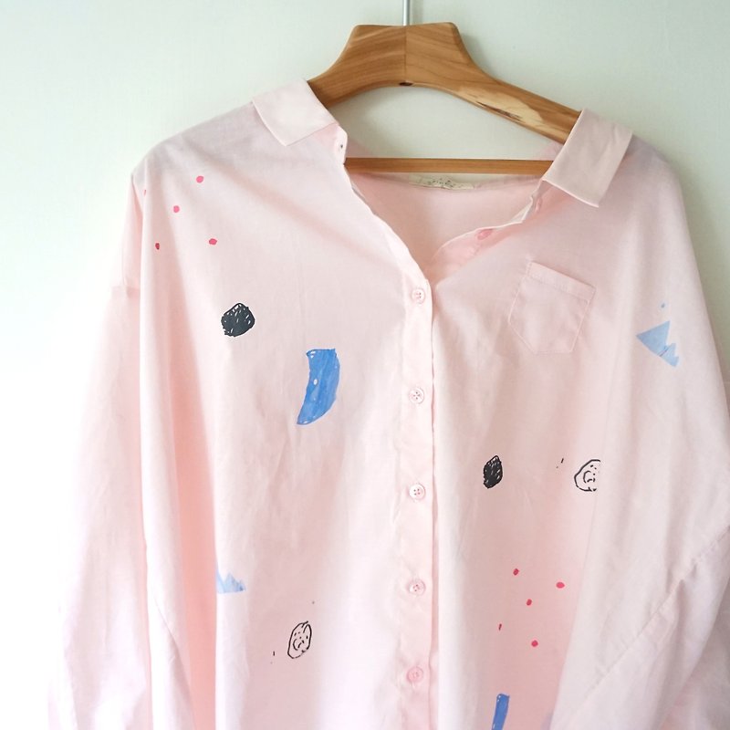 月亮、水滩、海浪、雨滴粉粉Yinke第二号衬衫新制作颜色/ - 女装衬衫 - 棉．麻 粉红色