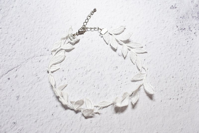 【叶的白日梦】编织颈链 - 项链 - 绣线 白色