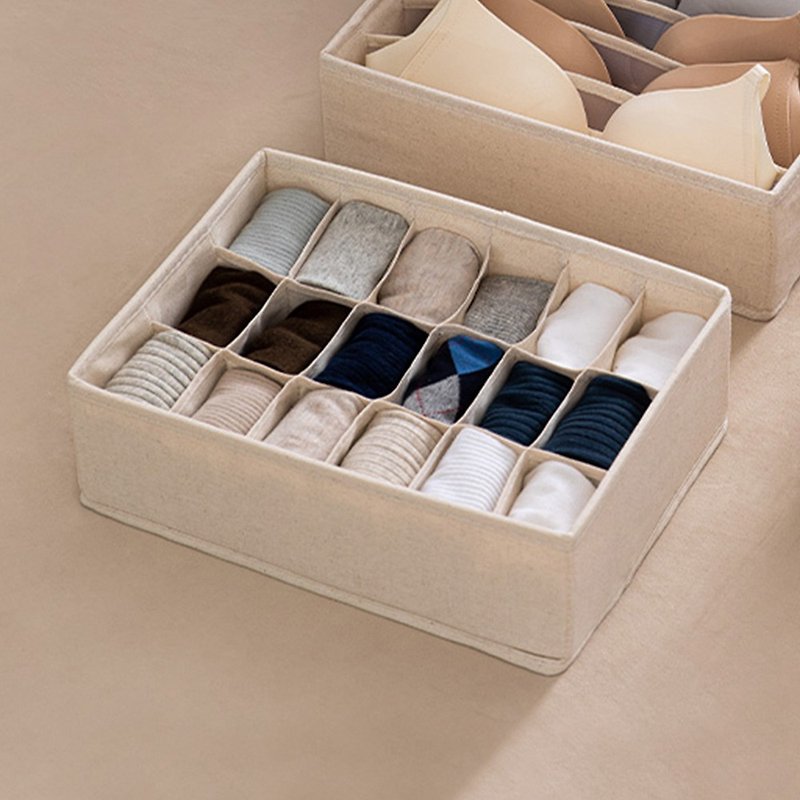 日本霜山 布质衣柜抽屉用衣物分类收纳盒(24cm面宽)-3入-多款可选 - 收纳用品 - 聚酯纤维 白色