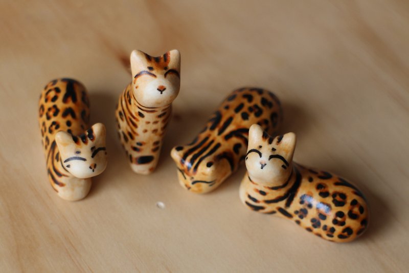 豹猫小猫石(猫型研究室) - 玩偶/公仔 - 瓷 金色