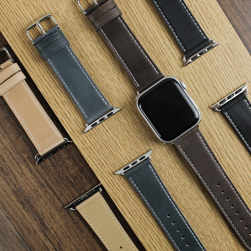 Apple Watch Single 真皮 表带 可刻印自订文字 定制化 - 表带 - 真皮 多色