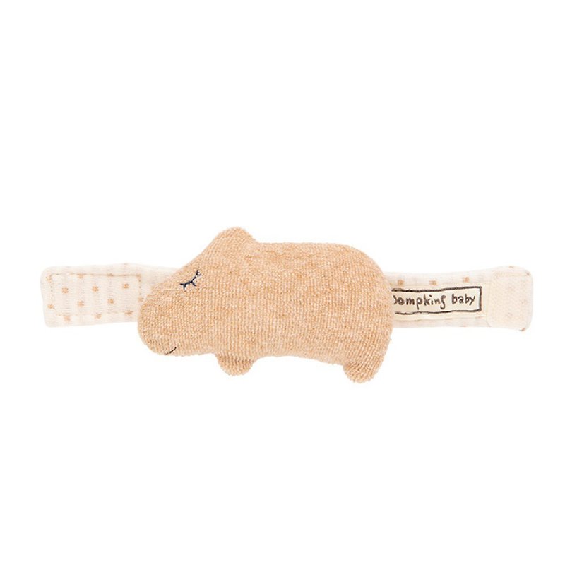 Y-1341 カピバラのリストガラガラ 100%オーガニックコットン rattle Capybara日本製 Y-1341 - 婴儿饰品 - 棉．麻 咖啡色