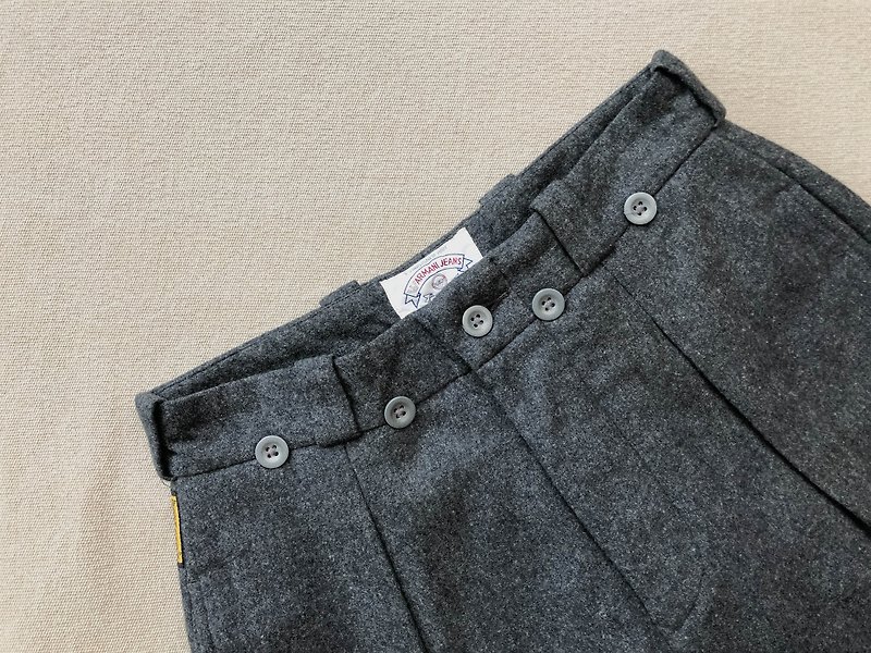 VINTAGE ARMANI JEANS 毛料西装裤 / 法式优雅 - 中性裤装 - 羊毛 灰色