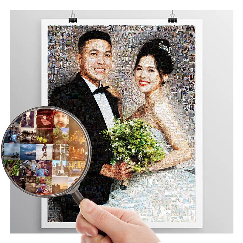 Collage for Anniversary, Wedding anniversary, Gift for Him, 5 Year Anniversary - 海报/装饰画/版画 - 其他材质 