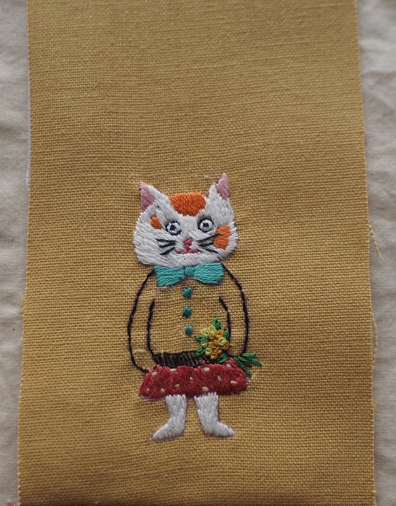 吃饭家伙*刺绣环保筷袋(附竹汤匙/筷子)-猫 - 收纳用品 - 棉．麻 