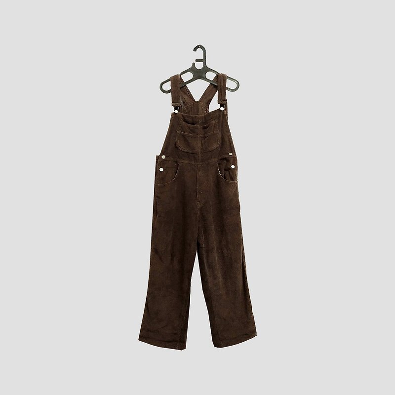 古着灯芯绒吊带裤 090 - 背带裤/连体裤 - 聚酯纤维 咖啡色