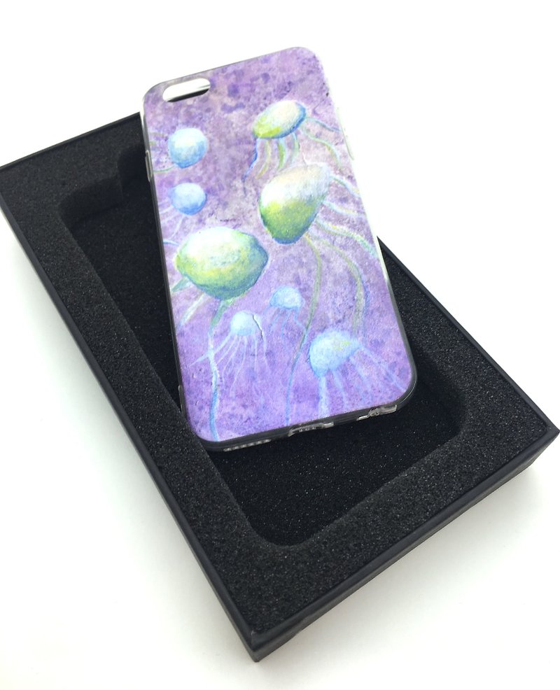 水母的游戏 插画双料手机壳  - 手机壳/手机套 - 塑料 紫色
