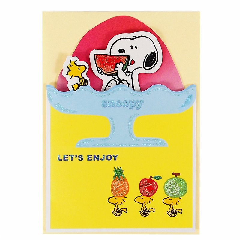 Snoopy 凉暑一下【Hallmark-Peanuts史努比-立体卡片 多用途】 - 卡片/明信片 - 纸 黄色