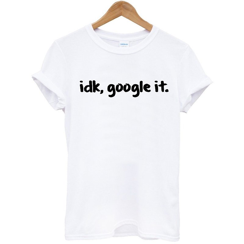 I Dont Know idk, google it短袖T恤-2色 英文文字 - 男装上衣/T 恤 - 棉．麻 多色