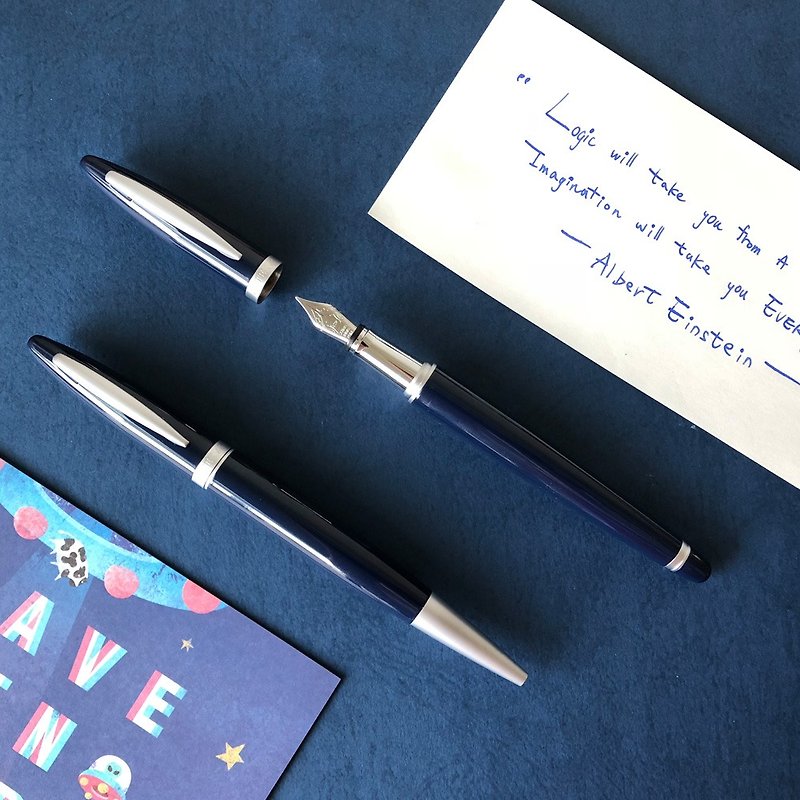 ARTEX life开心钢笔+原子笔 双笔豪华组-太空人 - 钢笔 - 铜/黄铜 蓝色