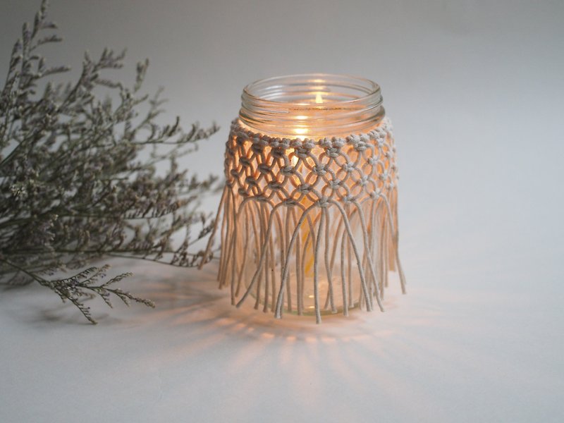 升级再造系列 - 镂空编织玻璃烛台 烛台 花器 花瓶 - 蜡烛/烛台 - 玻璃 白色