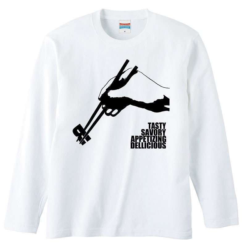 ロングスリーブTシャツ / Tasty 箸 - 男装上衣/T 恤 - 棉．麻 白色