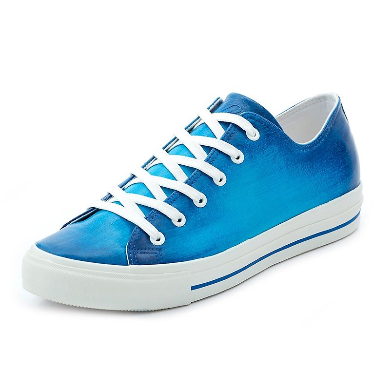 【PATINAS】小牛皮休闲鞋 – 蓝洞超商仅限１双(１双以上请使用宅 - 男款休闲鞋 - 真皮 蓝色