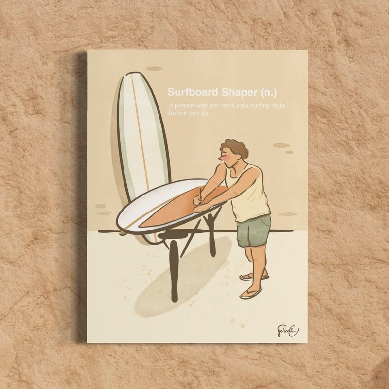 Surfboard Shaper 印刷画作 墙壁装饰 - 海报/装饰画/版画 - 纸 白色