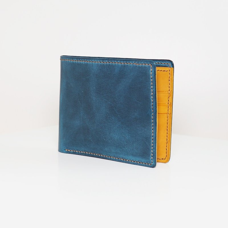 【订造】银包短夹 - 马代的黄昏 - 皮夹/钱包 - 真皮 蓝色
