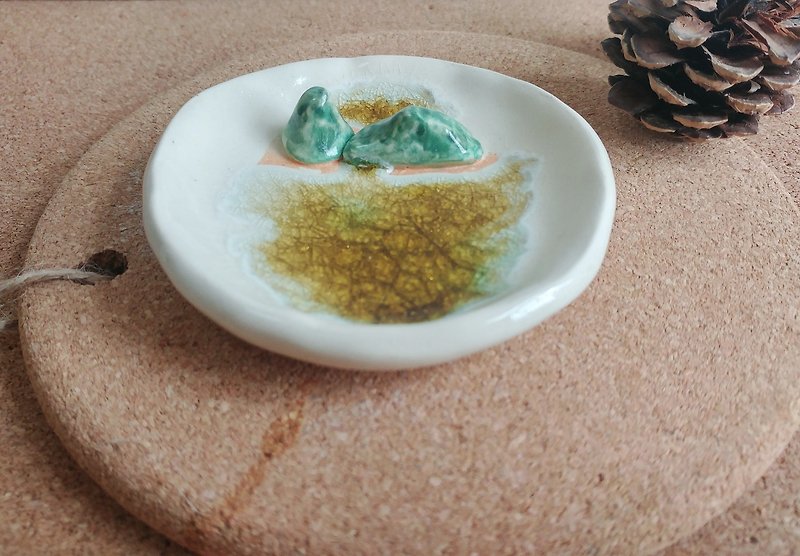 小山陶瓷饰物碟 - 摆饰 - 瓷 绿色