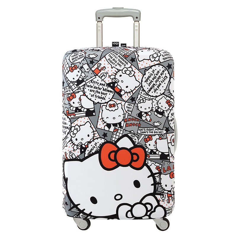 LOQI 行李箱外套／KITTY漫画灰【L号】 - 行李箱/行李箱保护套 - 聚酯纤维 灰色