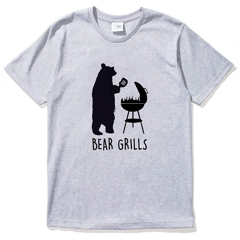 熊熊烤肉 现货 短袖T恤 灰色 露营 动物 趣味 野外 bear 滑雪 美国棉 - 男装上衣/T 恤 - 棉．麻 灰色