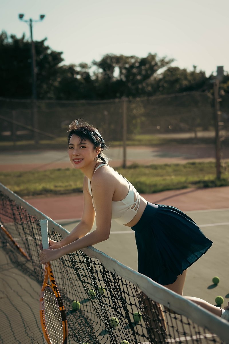 显瘦款高弹性快干Tennis Skirt_海军蓝 - 女装运动裤 - 聚酯纤维 蓝色