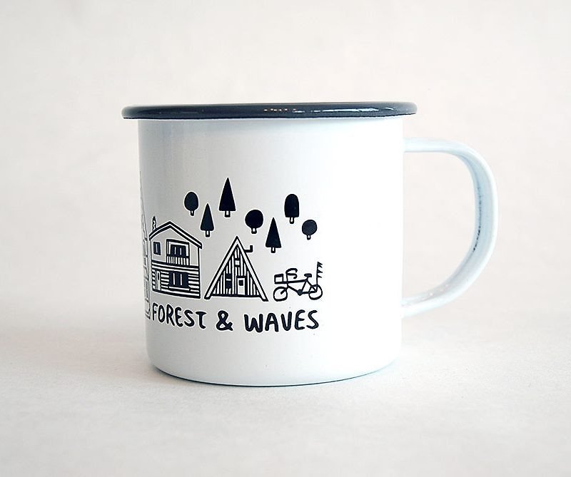 Forest & Waves珐琅杯/灰色 - 野餐垫/露营用品 - 珐琅 