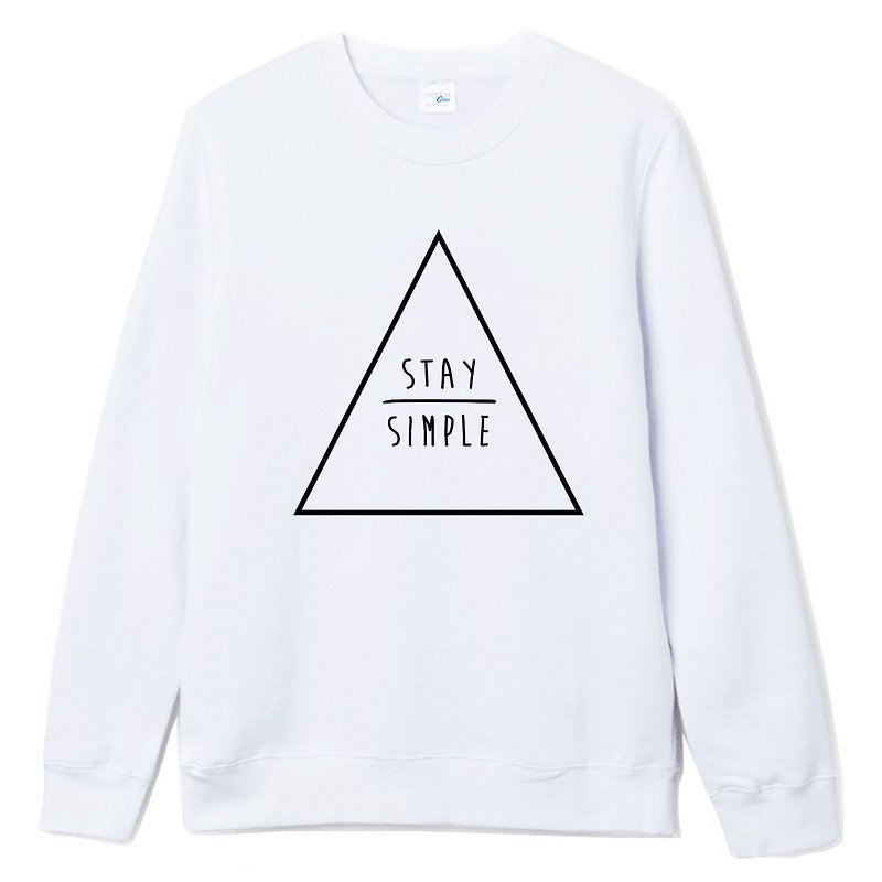 STAY SIMPLE Triangle【现货】大学T 刷毛 白色  保持简单 三角形 几何 设计 自创 品牌 时髦 圆 文青 Hipster - 男装上衣/T 恤 - 棉．麻 白色