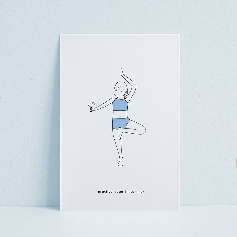 Dear, Summertime The Postcard - Practice yoga in summer - 卡片/明信片 - 纸 白色