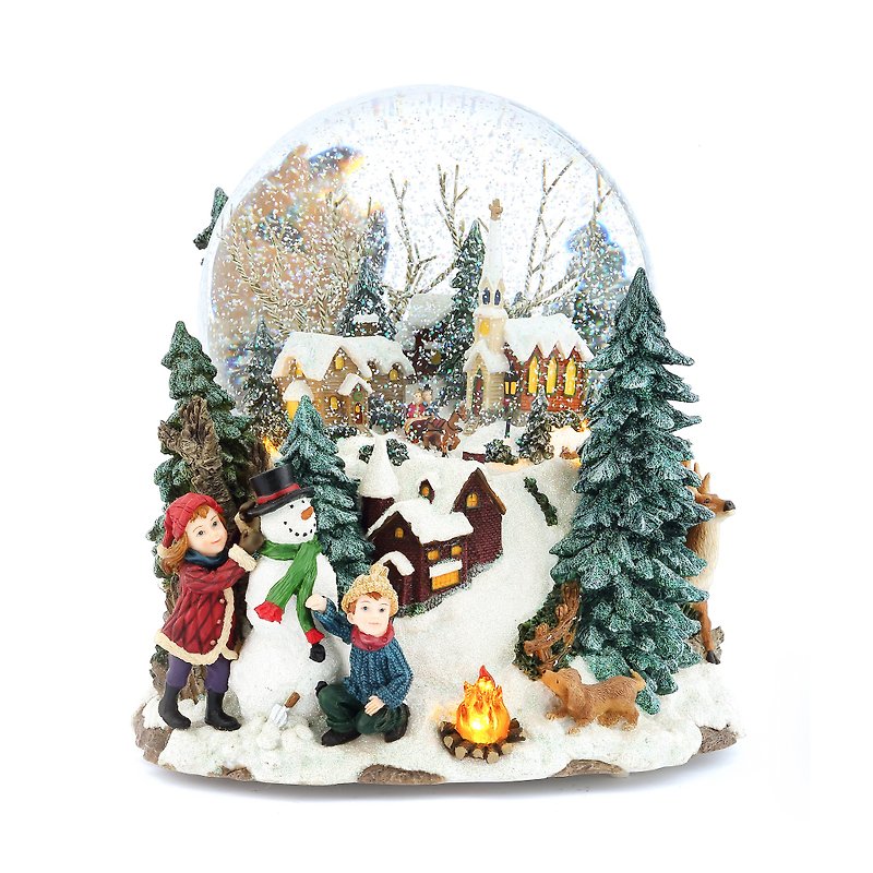 幻想童话镇 圣诞礼物 交换礼物 圣诞水晶球音乐盒 - 摆饰 - 玻璃 