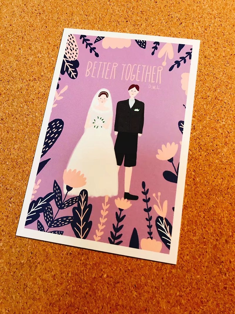 D.W.L'S LITTLE SHOP-BETTER TOGETHER 婚礼/ 原创明信片／贺卡／礼品卡／填色卡／装饰画 - 卡片/明信片 - 纸 黑色