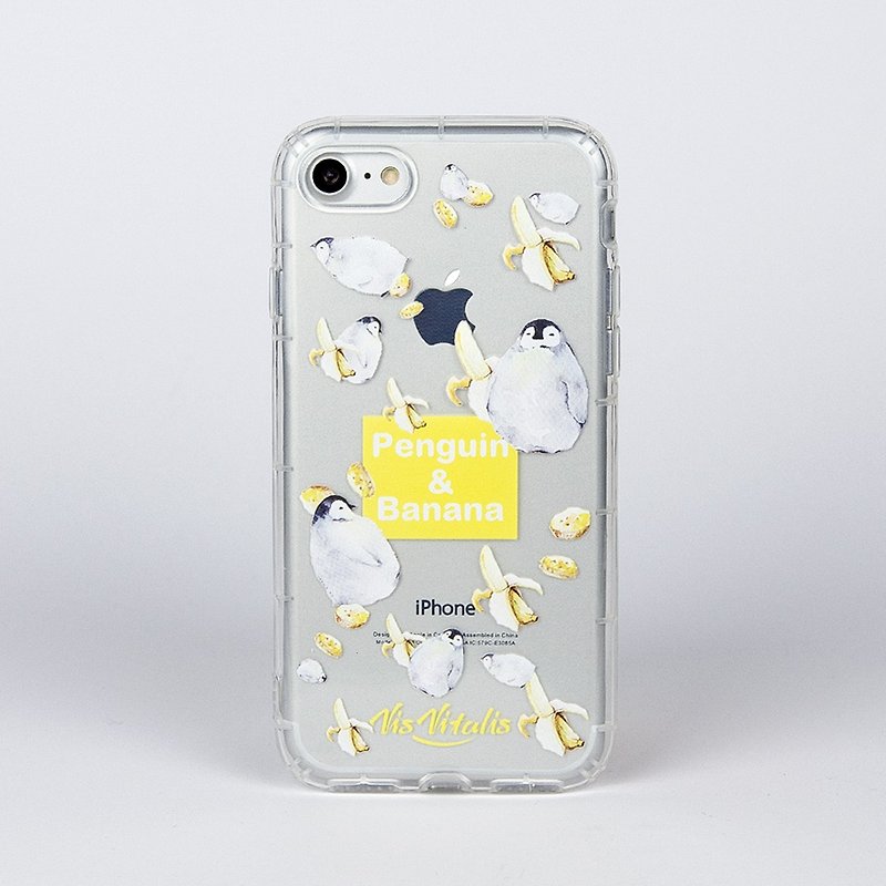 【果动系列 企鹅香蕉】透明空压软壳 / 手机壳 - 手机壳/手机套 - 塑料 黄色