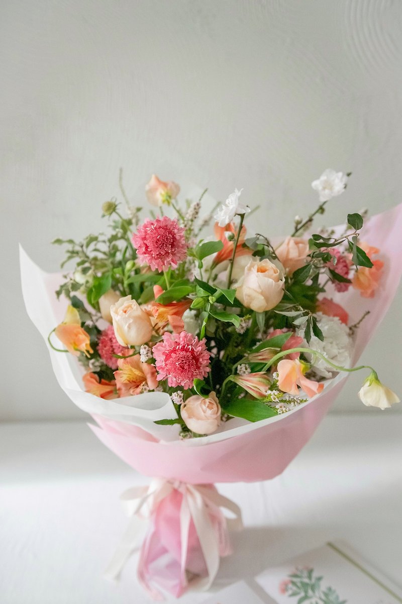 【粉红泡泡】情人节粉红泡泡告白花束 - 干燥花/捧花 - 植物．花 粉红色