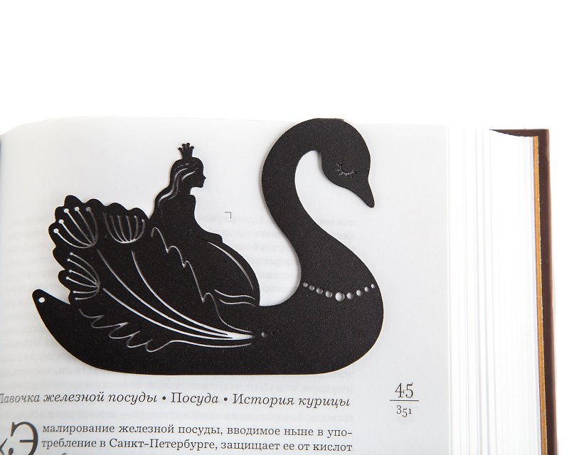 Unusual bookmark // A princess on the swan // Free shipping worldwide - 书签 - 其他材质 黑色
