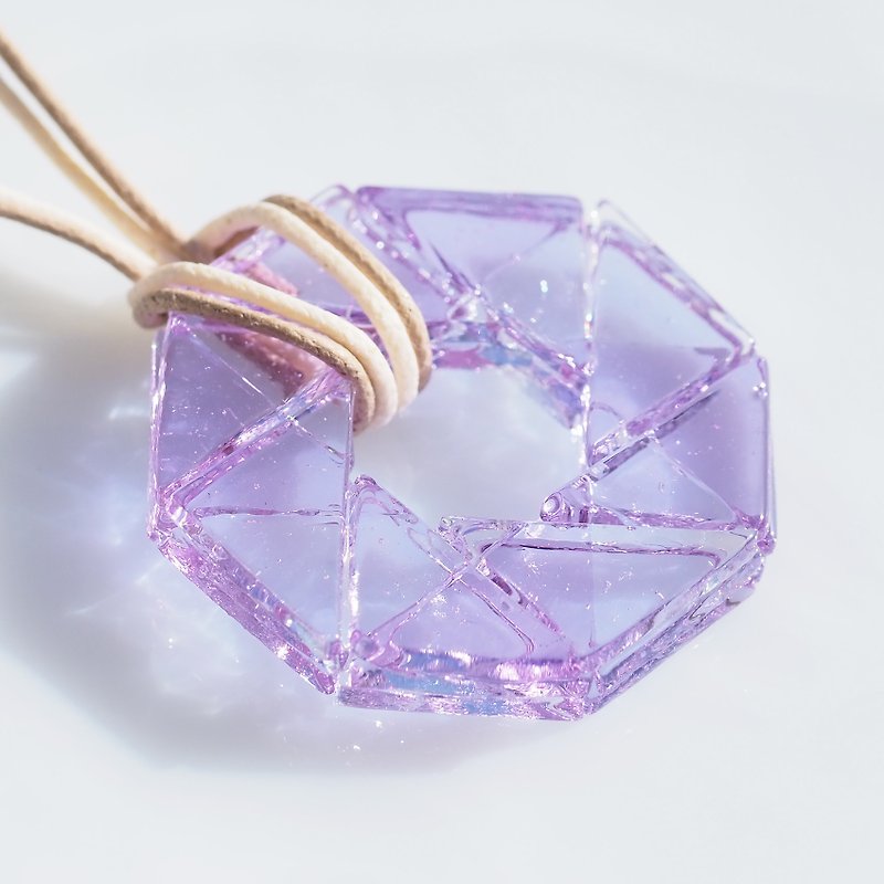 色が変わるメモリーガラス(シャッター【マジック】)ネックレス【受注制作】 - 项链 - 玻璃 紫色