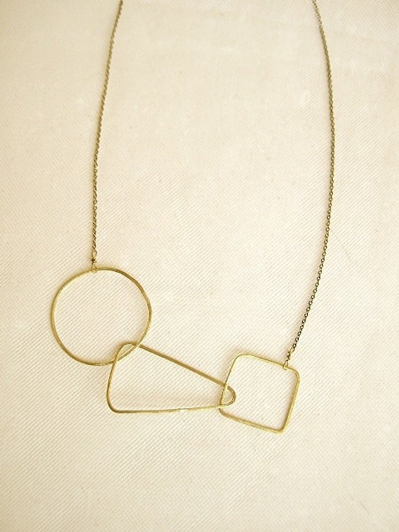丸・三角・四角のネックレス - 项链 - 其他金属 金色