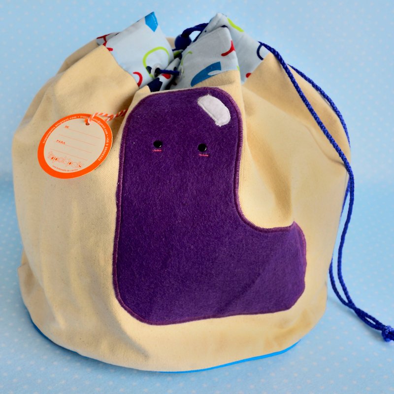 Big Bag for toys Round base - Christmas gift - 束口袋双肩包 - 棉．麻 白色