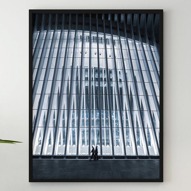 钢阴影混凝土外部白色玻璃抽象金属高线独特的材料 - 海报/装饰画/版画 - 纸 