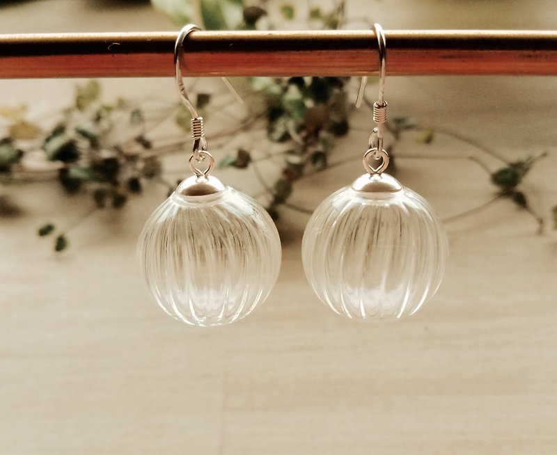 复古玻璃球耳环 - 耳环/耳夹 - 玻璃 透明