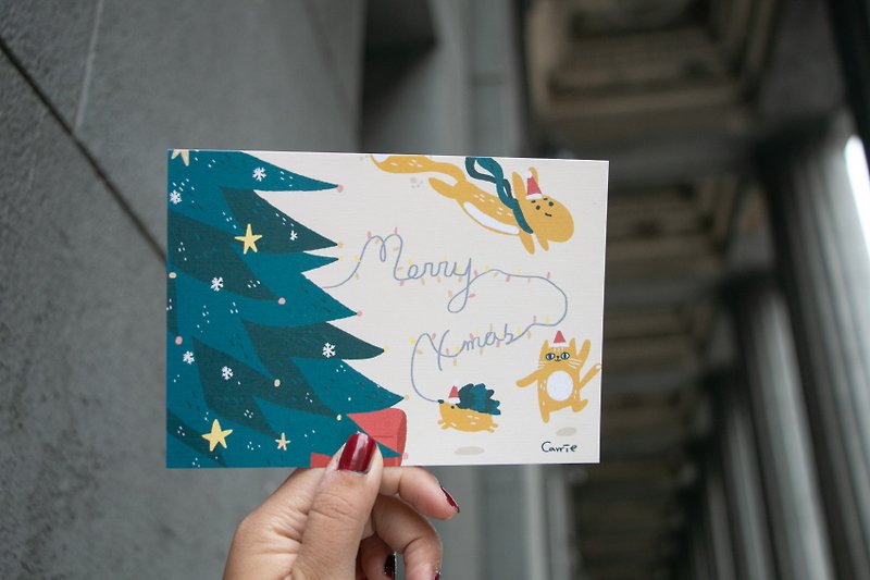 圣诞快乐 / 圣诞卡 Carrie Xmas Card - 卡片/明信片 - 纸 黄色